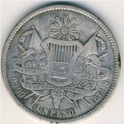 Гватемала 1 песо 1871 год