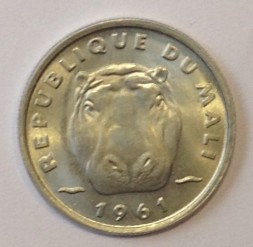 Монета Мали 5 франков 1961 год