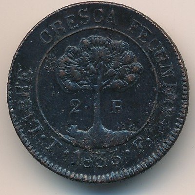 Гондурас 2 реала 1833 год