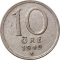 Швеция 10 эре 1949 год - Король Густав V