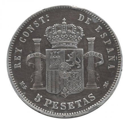 Испания 5 песет 1883 год