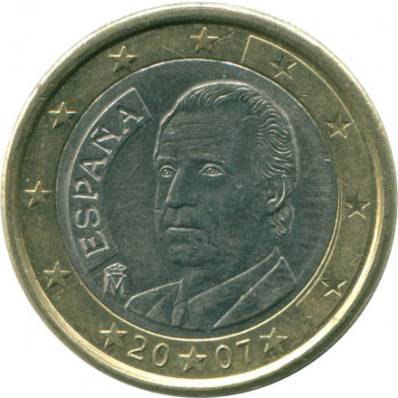 Испания 1 евро 2007 год - Хуан Карлос I