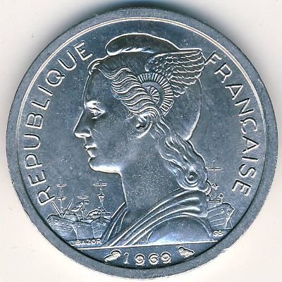 Реюньон 2 франка 1969 год