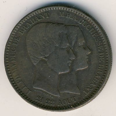 Бельгия 10 сантимов 1853 год