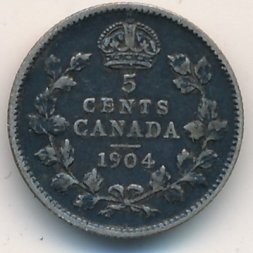 Канада 5 центов 1904 год
