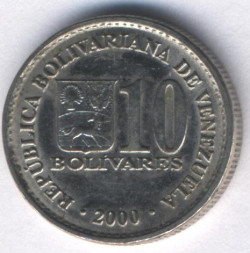 Венесуэла 10 боливаров 2000 год