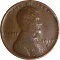 США 1 цент 1917 год - Авраам Линкольн (D)