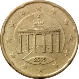 Германия 20 евроцентов 2005 год (A)