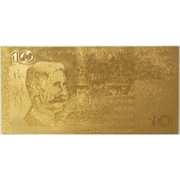 Сувенирная банкнота Австралия 10 долларов 1974-1991 год (золотые) - UNC