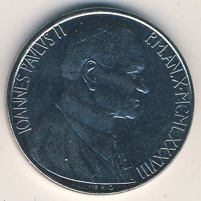 Ватикан 50 лир 1988 год