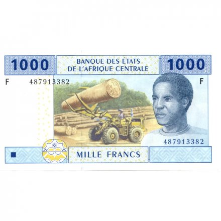 Экваториальная Гвинея 1000 франков 2002 год (F) - Лесозаготовка UNC