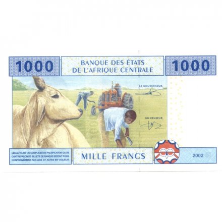 Экваториальная Гвинея 1000 франков 2002 год (F) - Лесозаготовка UNC