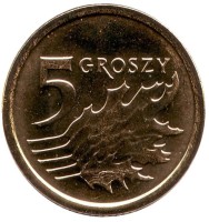 Монета Польша 5 грошей 2014 год