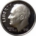 США 1 дайм (10 центов) 1993 год - Франклин Рузвельт (S)