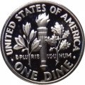 США 1 дайм (10 центов) 1993 год - Франклин Рузвельт (S)