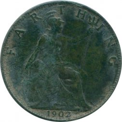 Великобритания 1 фартинг 1902 год