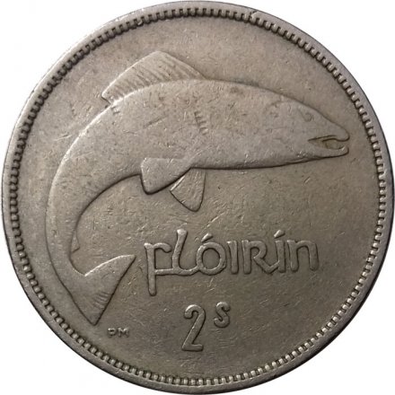 Ирландия 1 флорин (2 шиллинга) 1954 год - Атлантический лосось