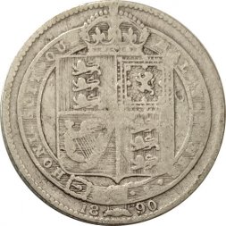 Великобритания 1 шиллинг 1890 год