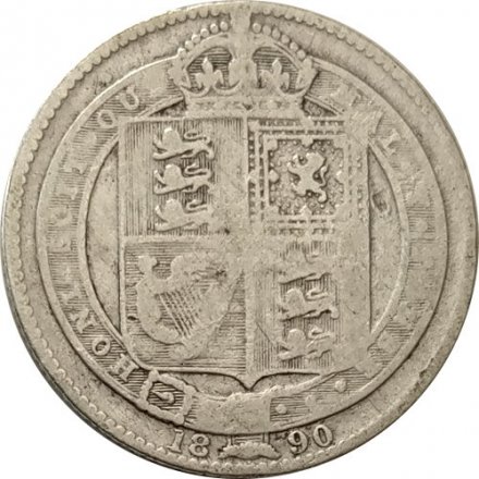 Великобритания 1 шиллинг 1890 год