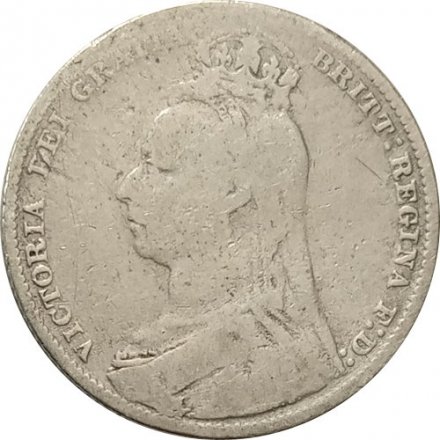 Великобритания 1 шиллинг 1890 год