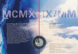 Великобритания 5 фунтов 2000 год - Миллениум (в конверте, с маркой)