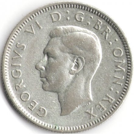 Великобритания 1 шиллинг 1938 год (Шотландский шиллинг - лев, сидящий на короне)