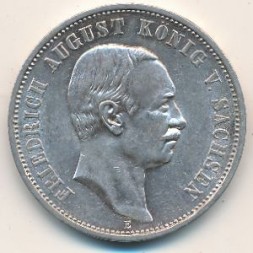 Монета Саксония 3 марки 1909 год