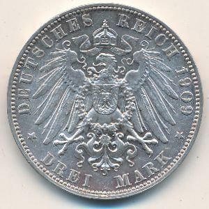 Саксония 3 марки 1909 год