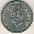 Британская Индия 1 рупия 1947 год - Король Георг VI (Лахор)