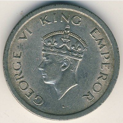 Британская Индия 1 рупия 1947 год - Король Георг VI (Лахор)
