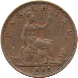 Великобритания 1 фартинг 1885 год