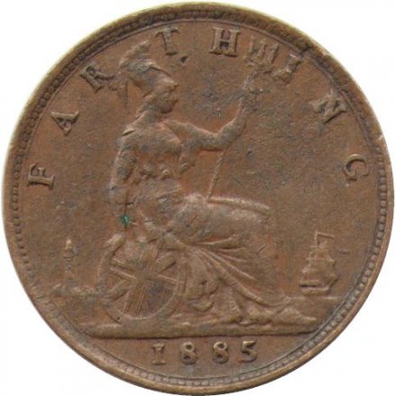 Великобритания 1 фартинг 1885 год