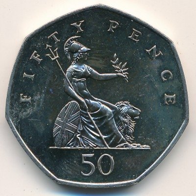 Великобритания 50 пенсов 1995 год
