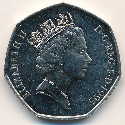 Великобритания 50 пенсов 1995 год