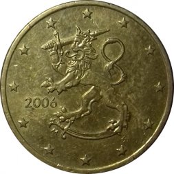 Финляндия 50 евроцентов 2006 год - Герб Финляндии