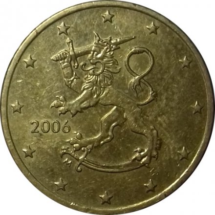 Финляндия 50 евроцентов 2006 год - Герб Финляндии