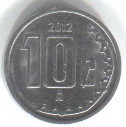 Мексика 10 сентаво 2012 год