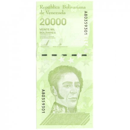 Венесуэла 20000 боливаров 2019 год (2020 год) - Симон Боливар. Национальный Пантеон UNC