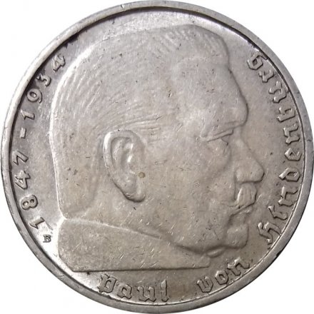 Третий Рейх 2 рейхсмарки 1938 год (B)