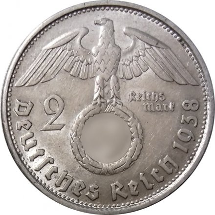 Третий Рейх 2 рейхсмарки 1938 год (B)