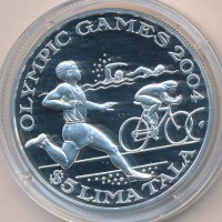 Монета Токелау 5 тала 2003 год - Олимпийские игры. Афины