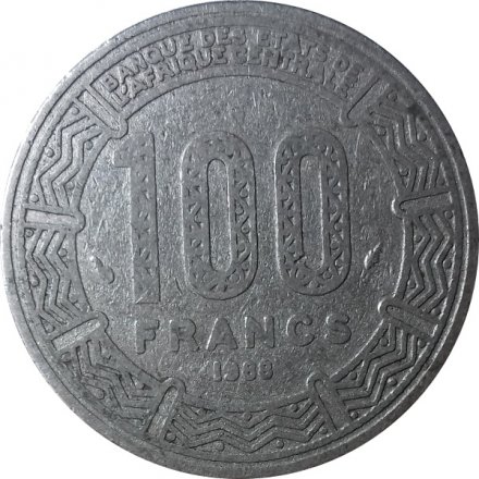 Центральная Африка 100 франков 1988 год - Антилопы