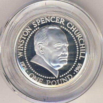 Гернси 1 фунт 1999 год - 125 лет со дня рождения Уинстона Черчилля