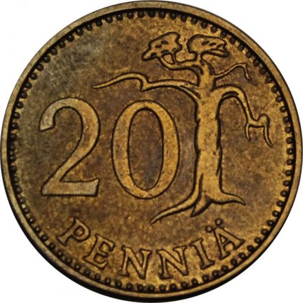 Финляндия 20 пенни 1972 год