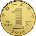 Китай 1 юань 2014 год - Лунный календарь. Год лошади
