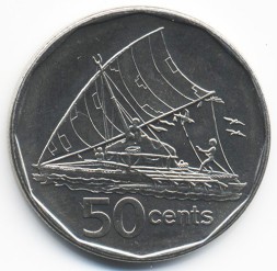 Монета Фиджи 50 центов 2009 год - Каноэ