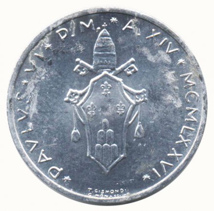 Ватикан 1 лира 1976 год - Павел VI