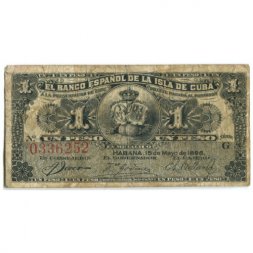 Куба 1 песо 1896 год - F