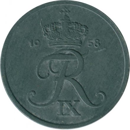 Дания 1 эре 1958 год -  Король Фредерик IX