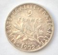 Франция 2 франка 1902 год